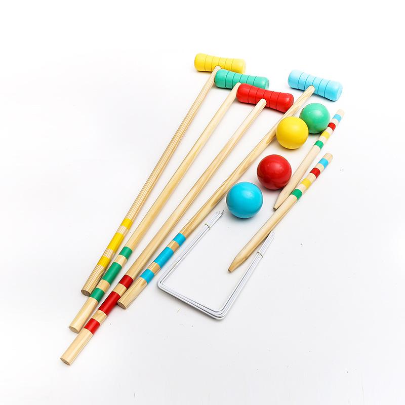 Outdoor Toys | 6 Player Croquet Set With Wooden Trolley Games & Puzzles Games & Puzzles