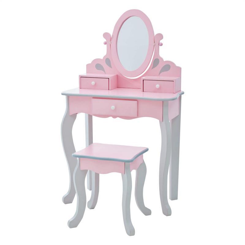 Room Accessories | Little Dreamer Rainbow Unicorn Vanity Table And Stool- White Preschool Preschool